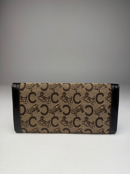 Vintage Celine Paris Macadam Monogram Wallet Brown Camel