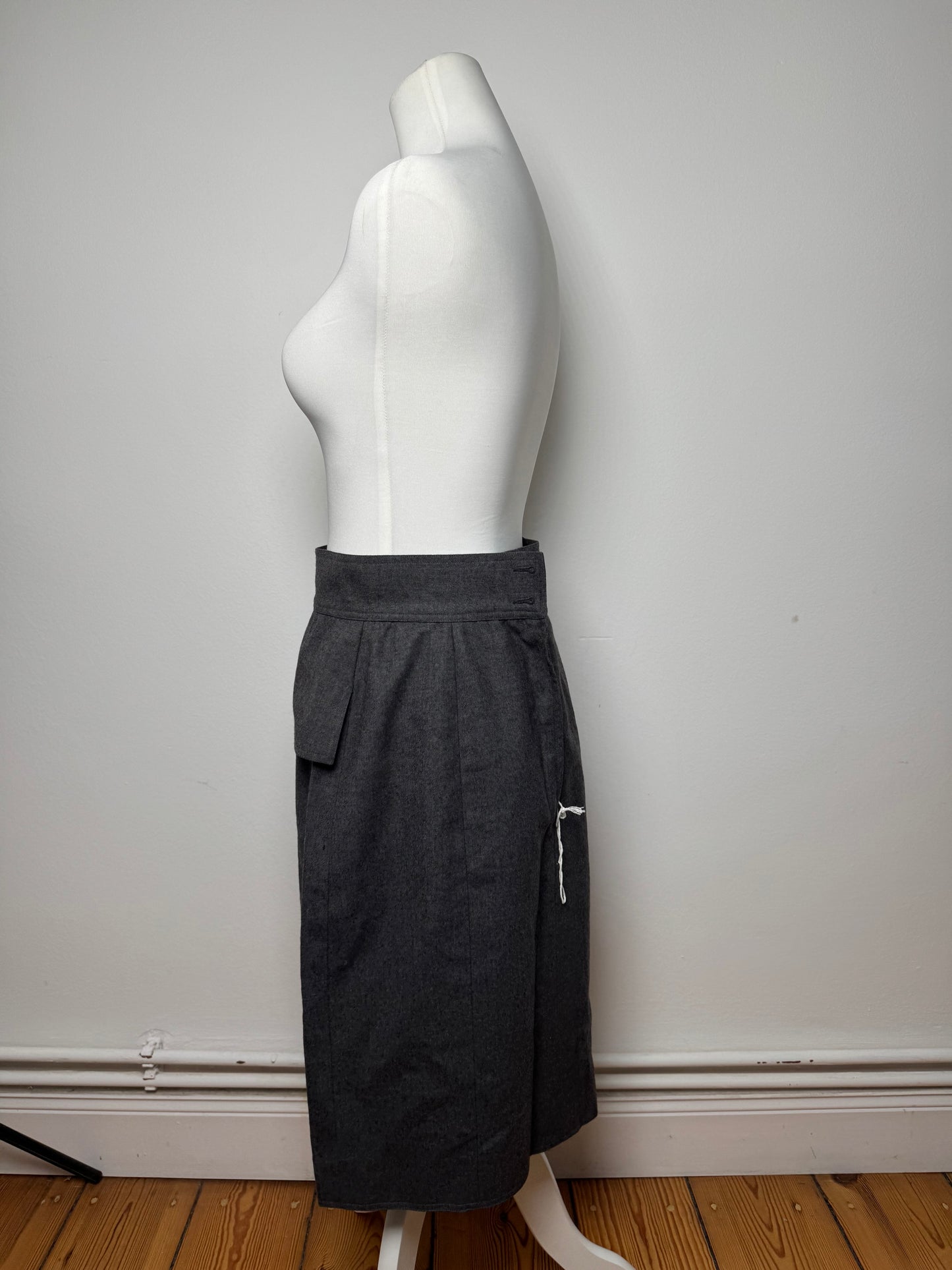 Vintage Chanel Wool Skirt Grey 36/S