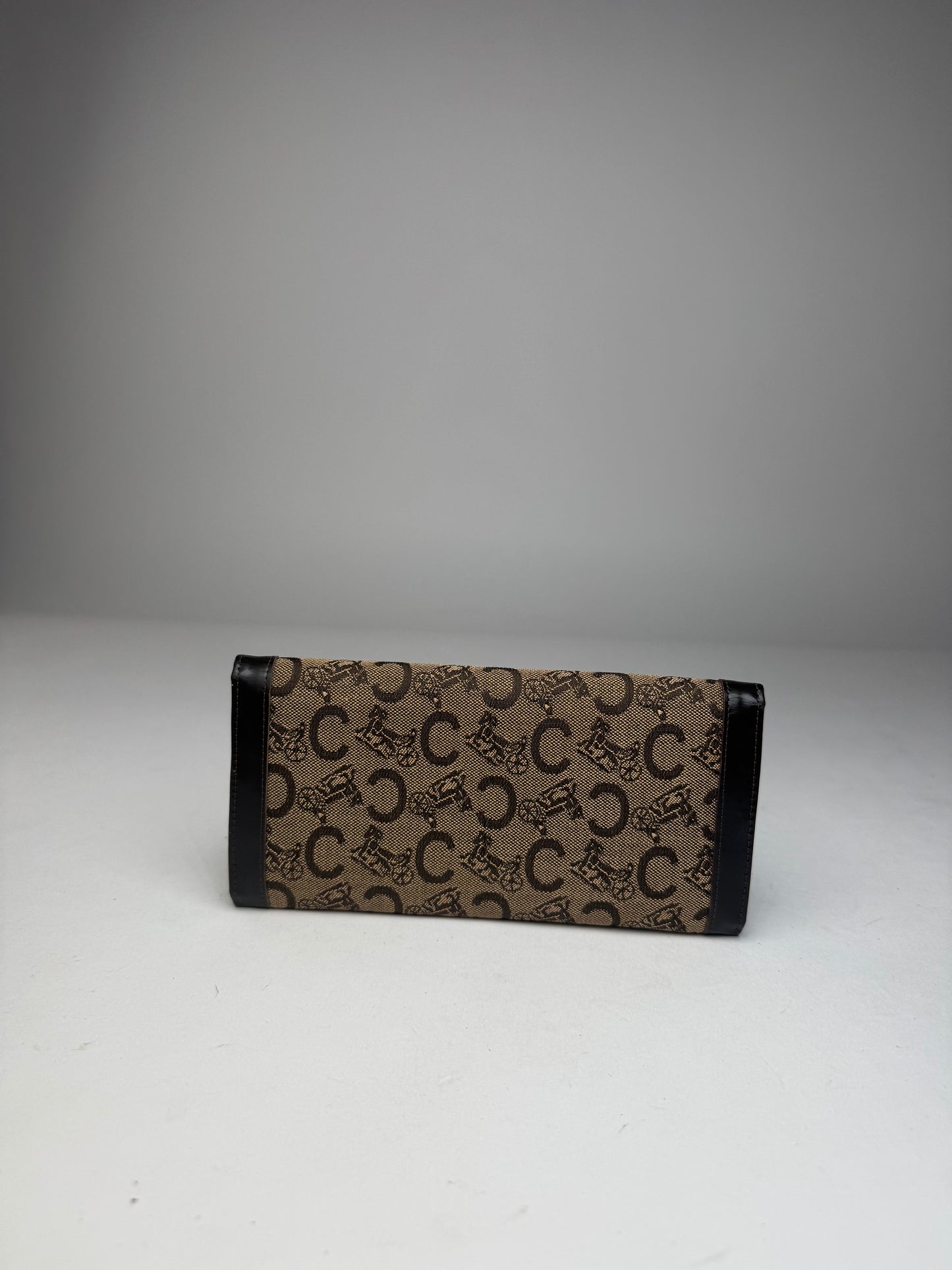 Vintage Celine Paris Macadam Monogram Wallet Brown Camel