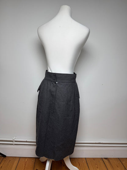 Vintage Chanel Wool Skirt Grey 36/S