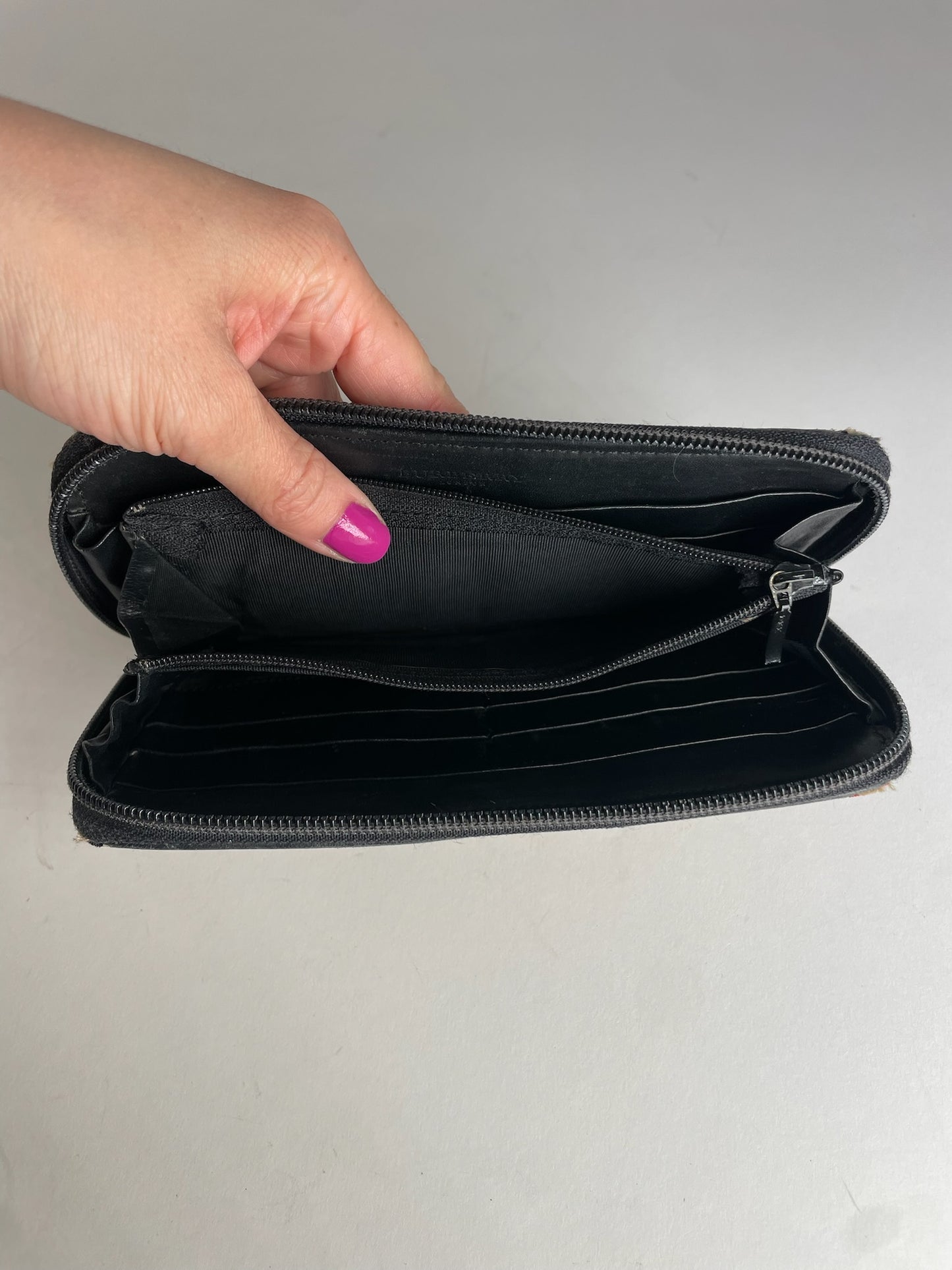 Vintage Burberry Nova Check Zippy Wallet Beige Black