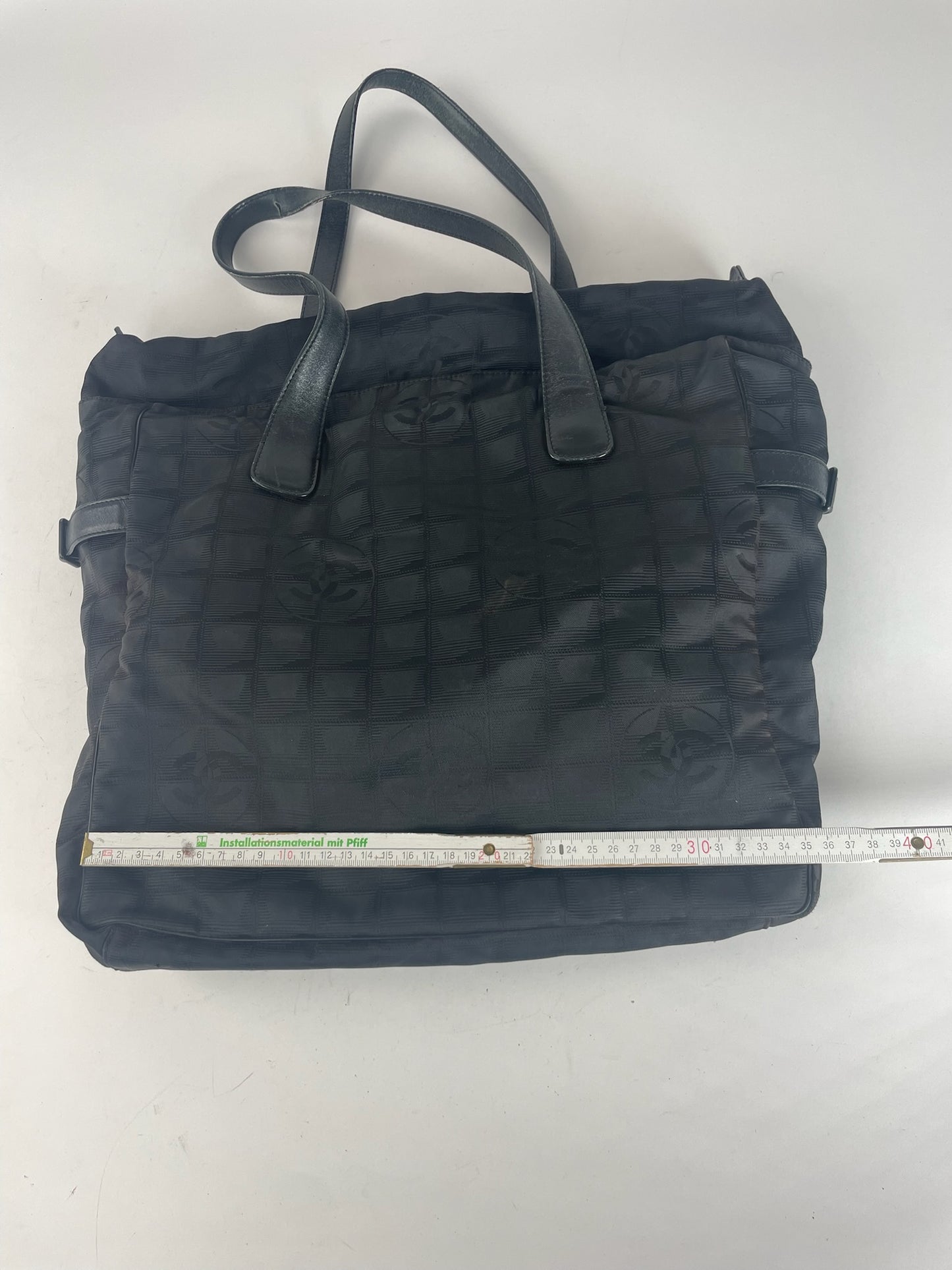 Vintage Chanel Monogram Canvas Bag Black