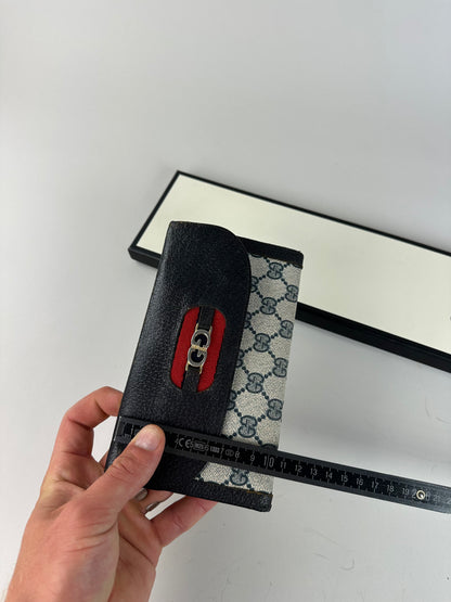 Vintage Gucci GG Supreme Wallet Black Beige Gold