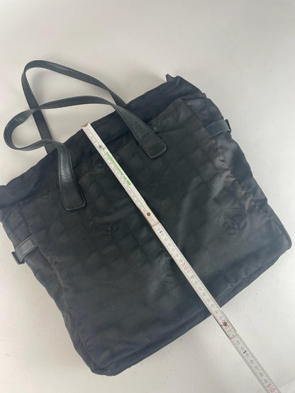 Vintage Chanel Monogram Canvas Bag Black