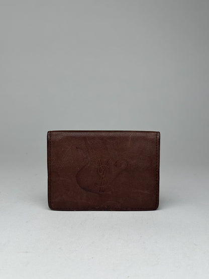 Vintage Yves Saint Laurent Leather Card Holder Brown