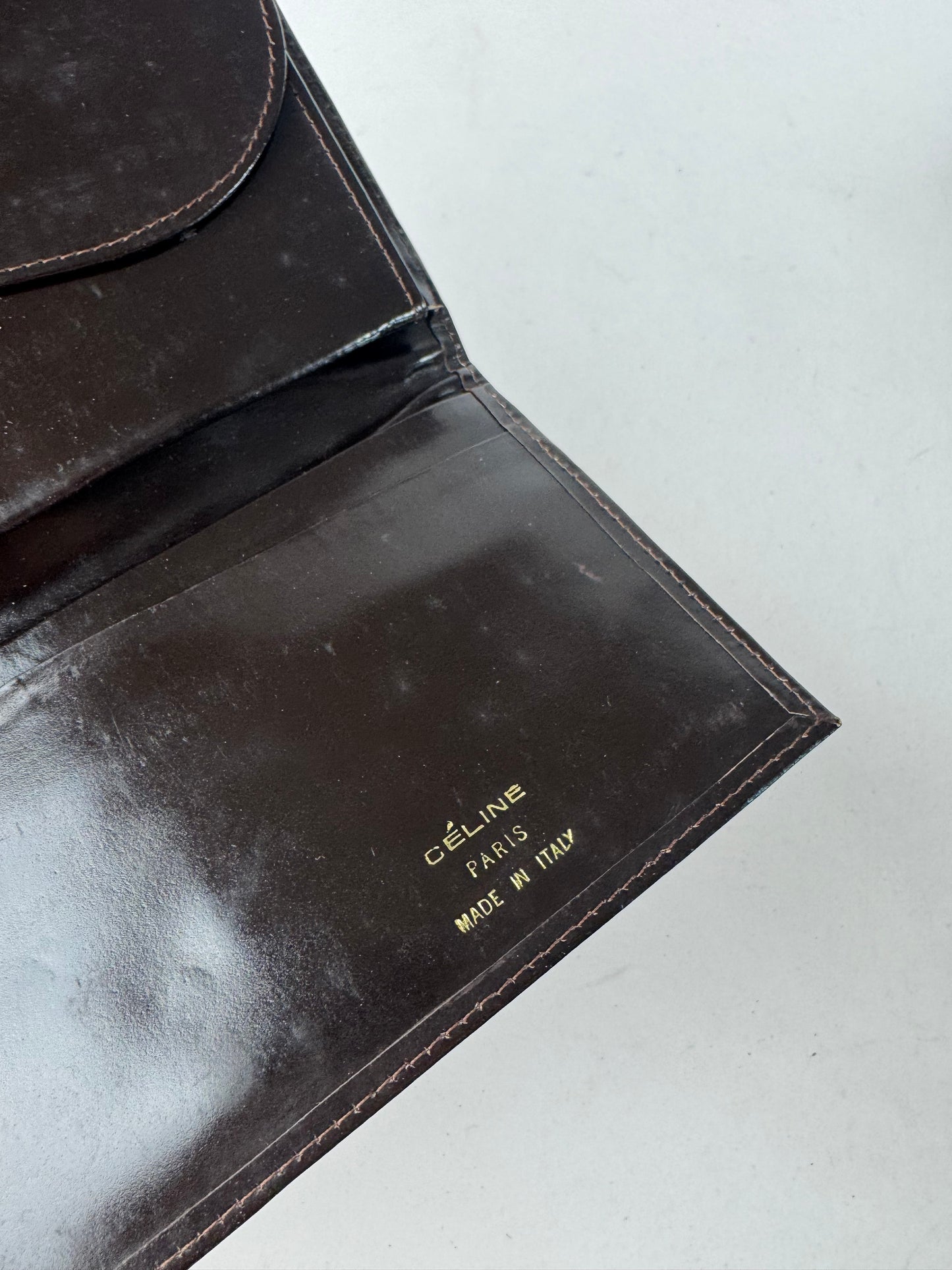 Vintage Celine Paris Macadam Monogram Wallet Brown Camel