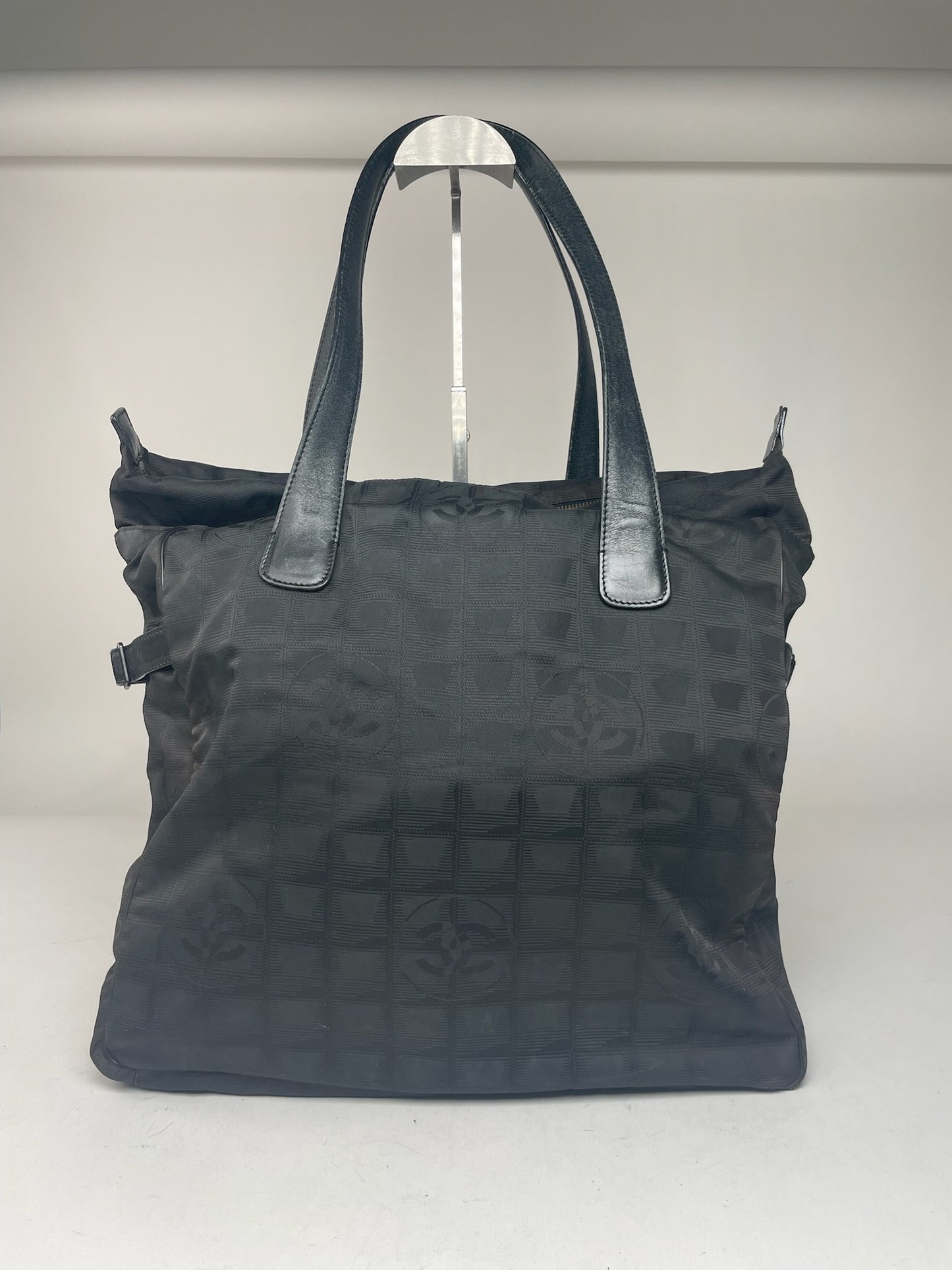 Vintage Chanel Monogram Canvas Bag Black