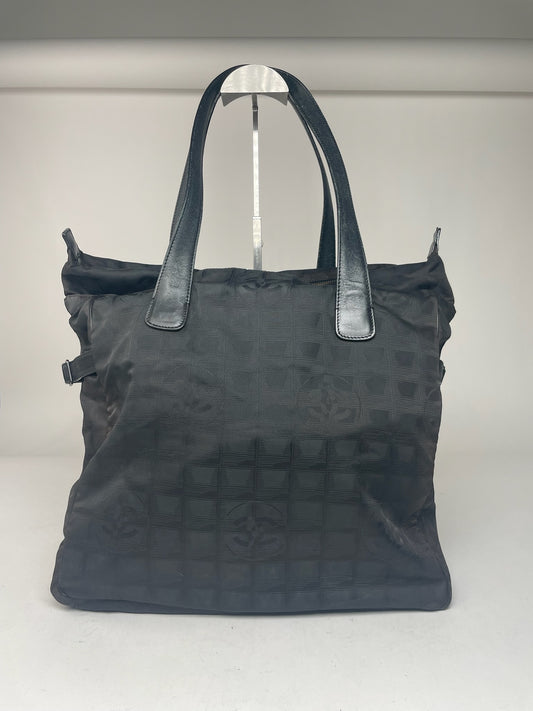 Vintage Chanel Monogram Canvas Bag Black