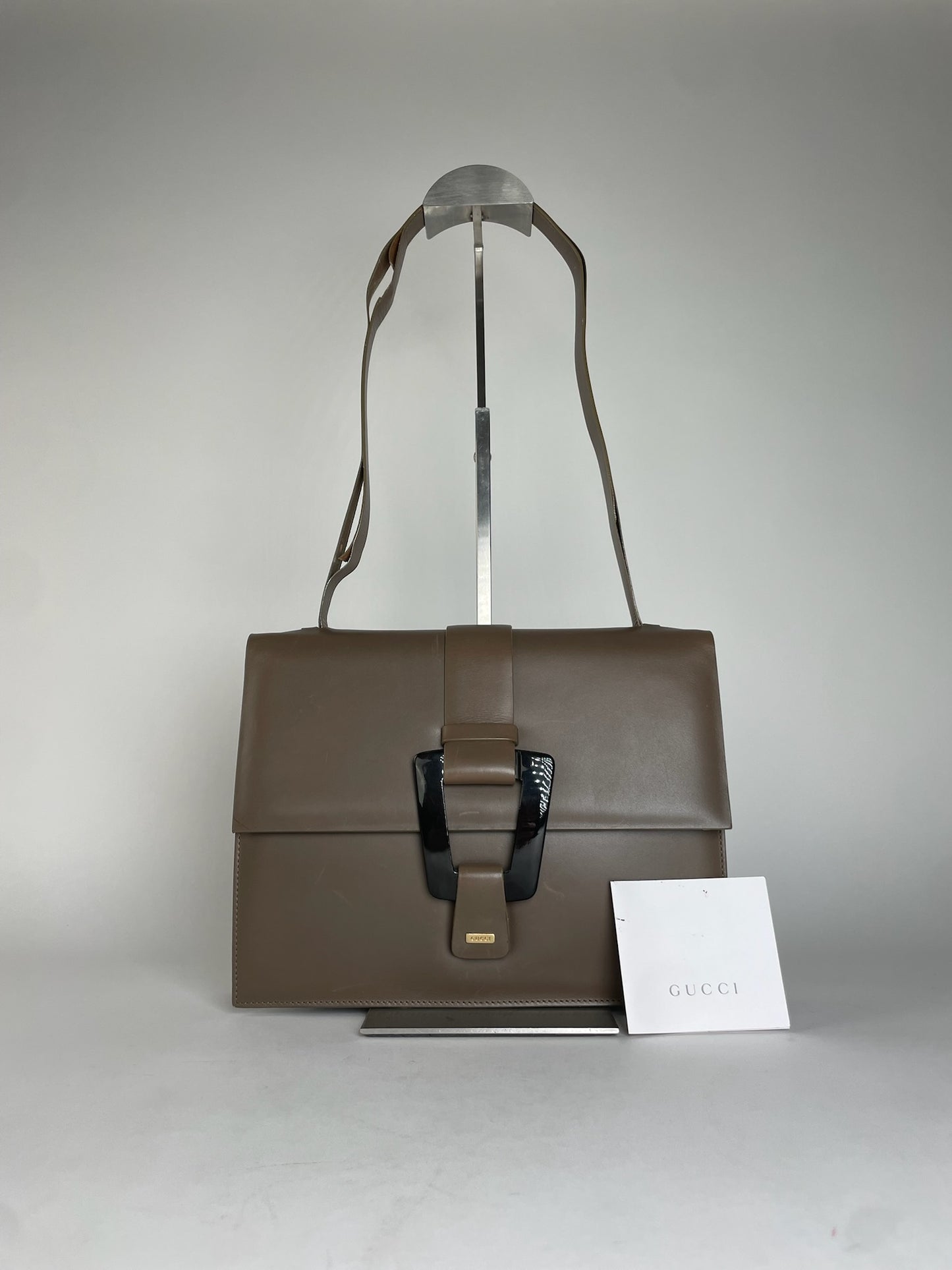 Vintage Gucci Leather Shoulder Bag Brown