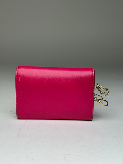 Saint Laurent Paris Smooth Leather Key Case Fuchsia