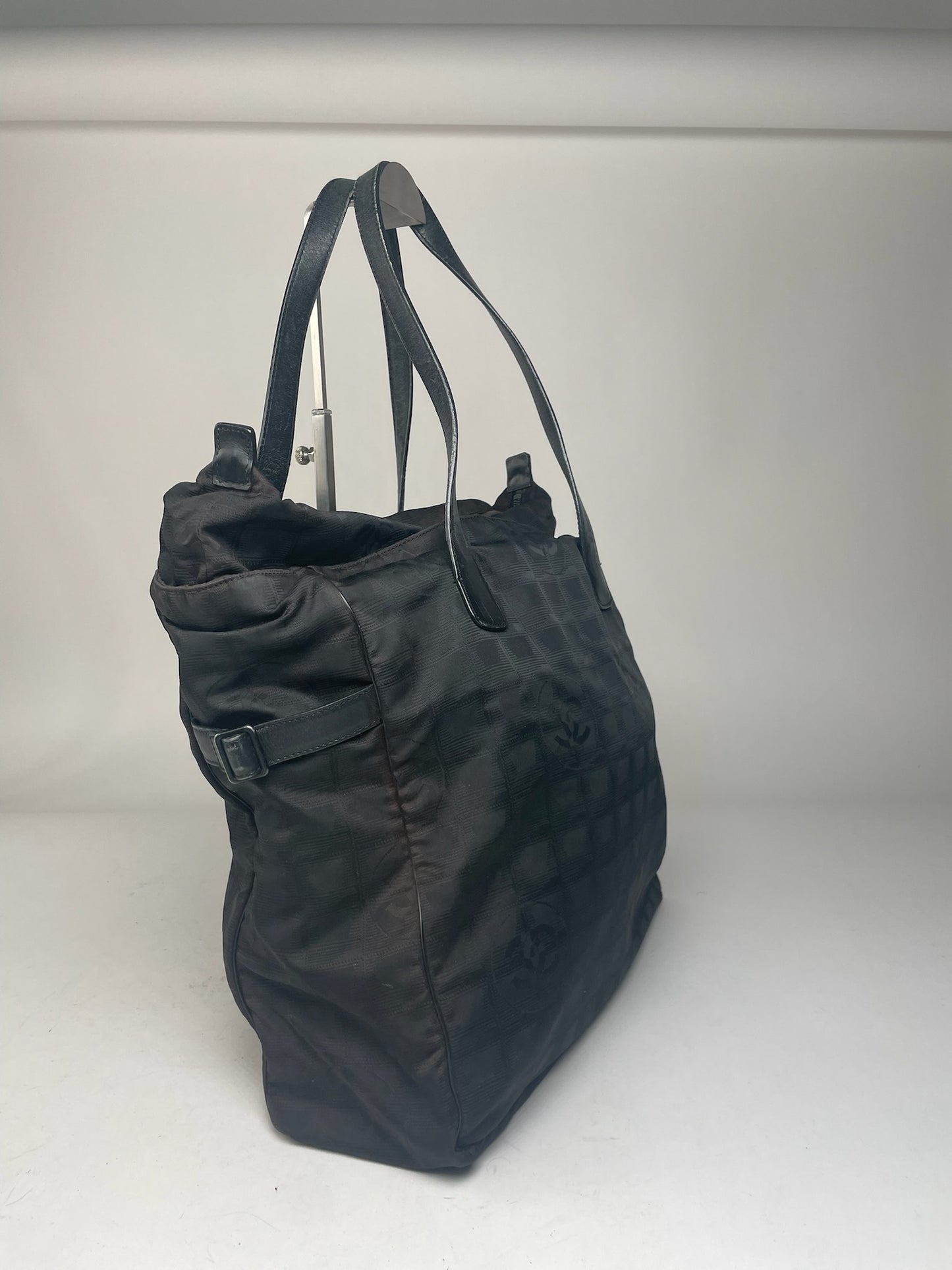 Vintage Chanel Monogram Canvas Bag Black