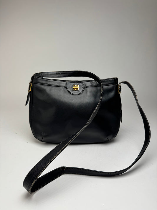 Sac vintage en cuir Givenchy 4G noir