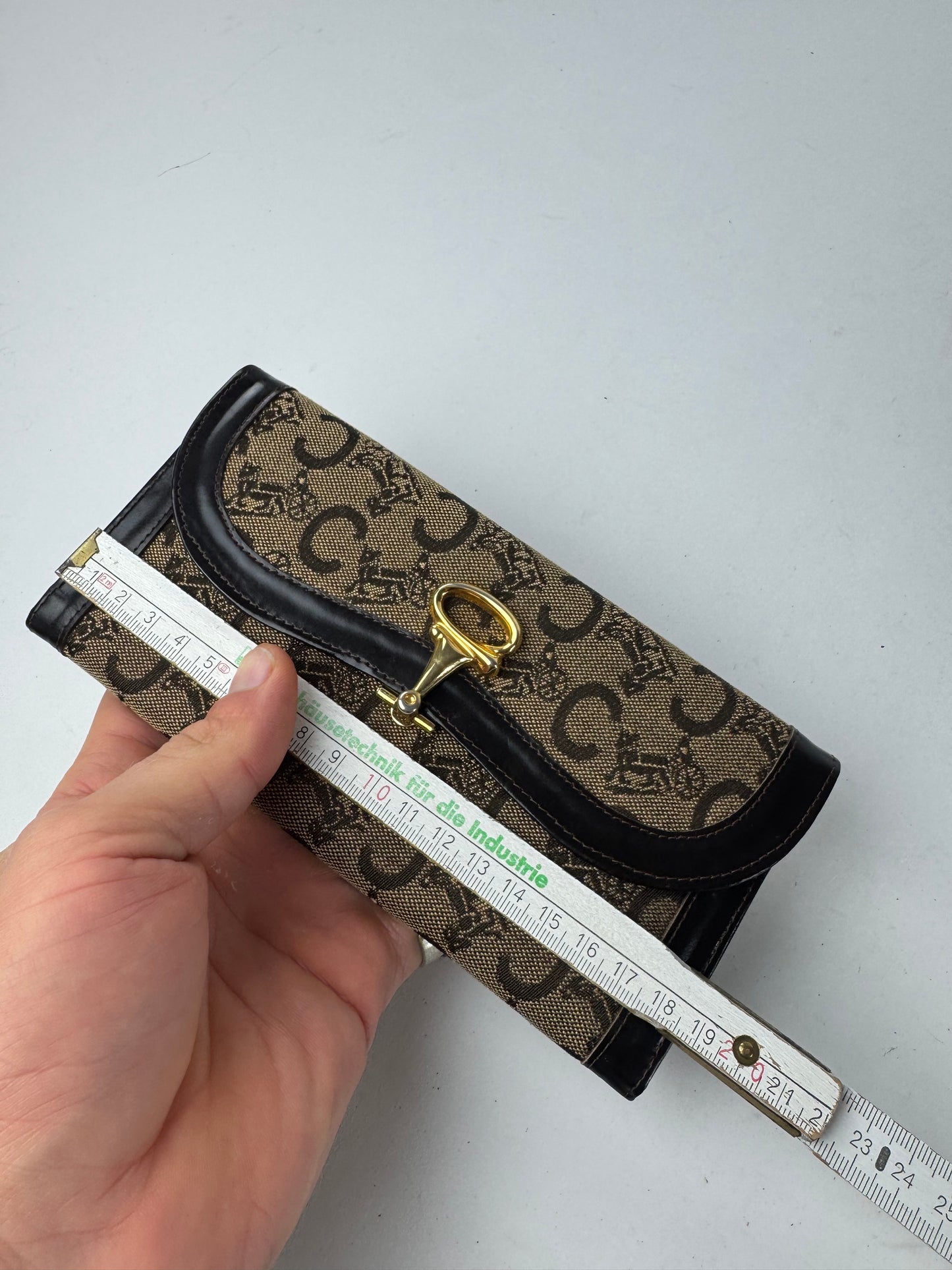 Vintage Celine Paris Macadam Monogram Wallet Brown Camel