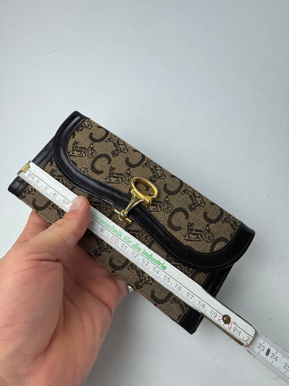 Vintage Celine Paris Macadam Monogram Wallet Brown Camel