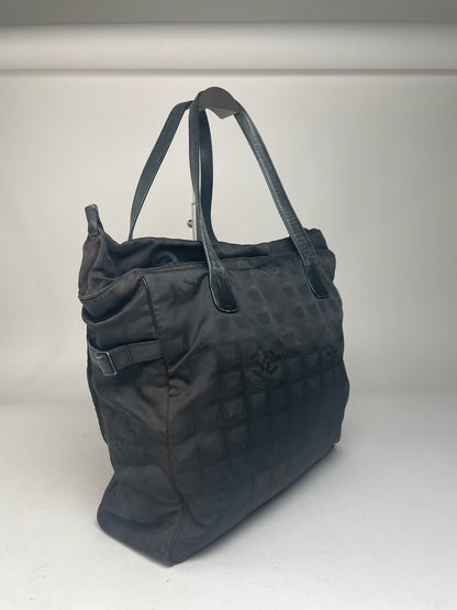 Vintage Chanel Monogram Canvas Bag Black