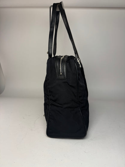 Vintage Gucci Polyester Leather Duffel Bag / Weekender Black