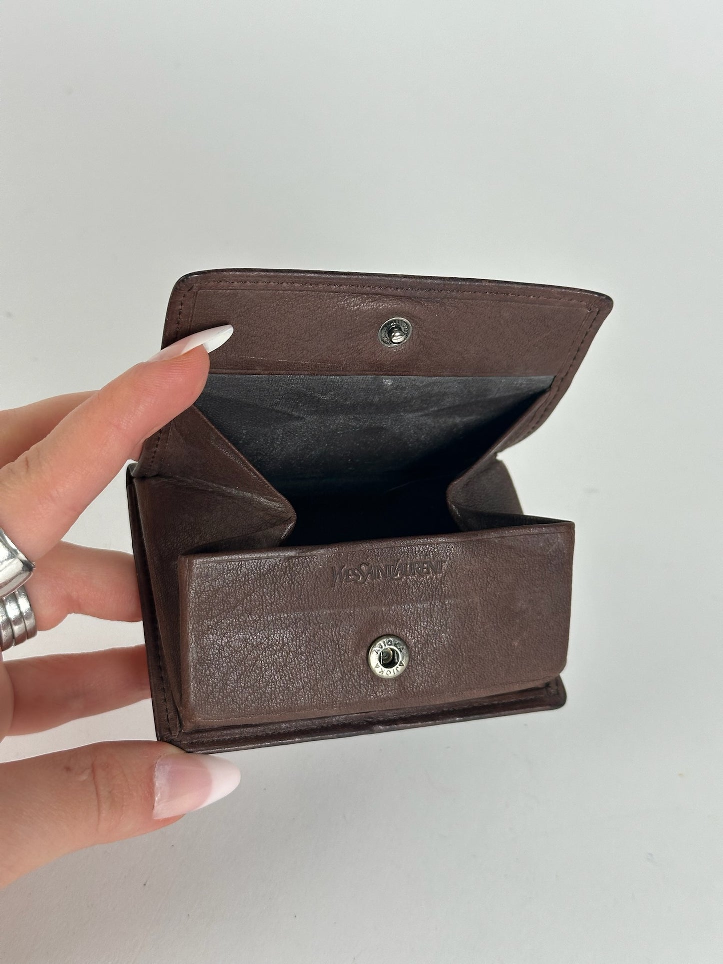 Vintage Yves Saint Laurent Leather Card Holder Brown