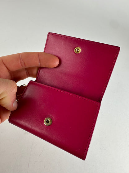 Saint Laurent Paris Smooth Leather Key Case Fuchsia