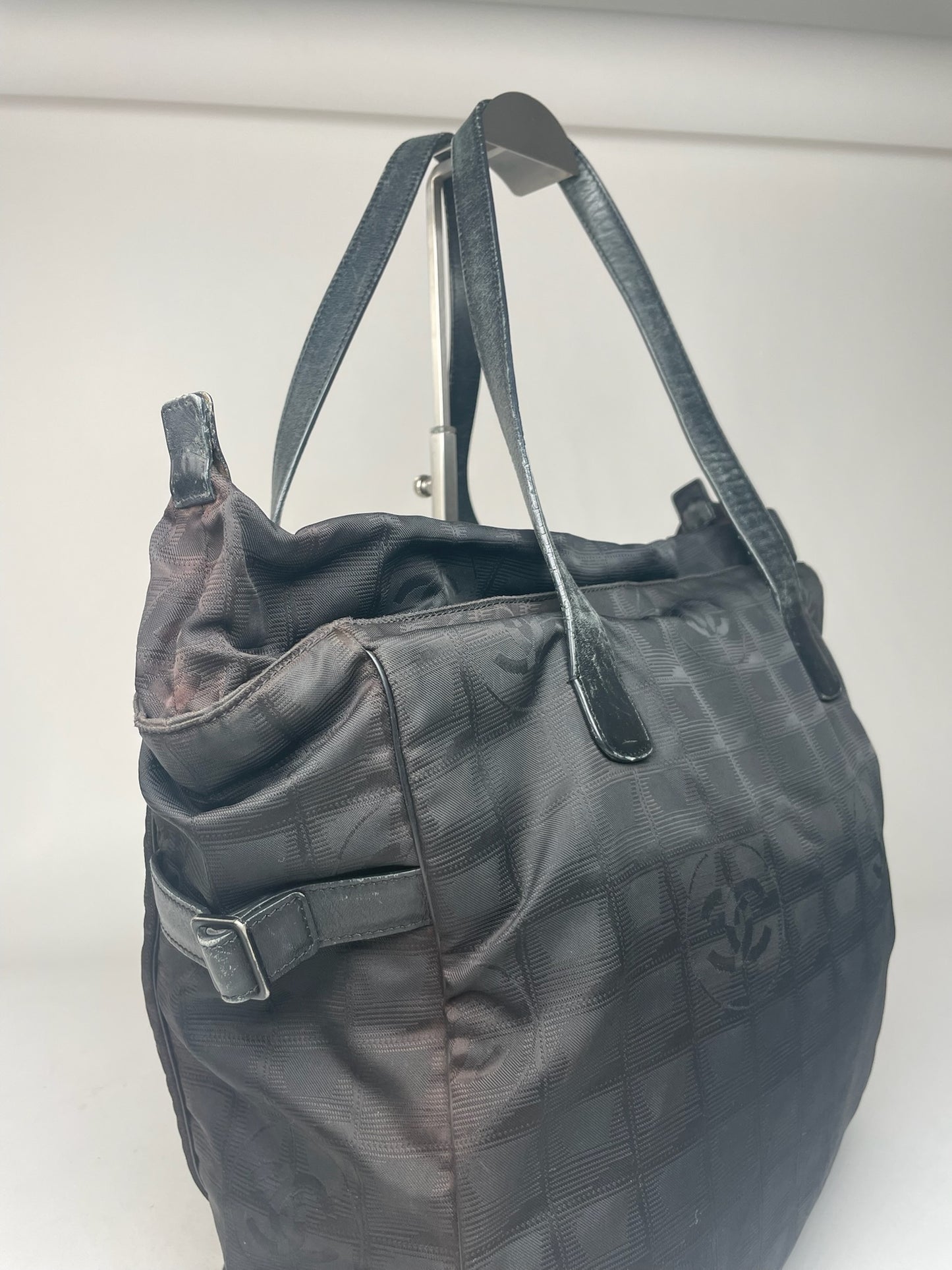 Vintage Chanel Monogram Canvas Bag Black