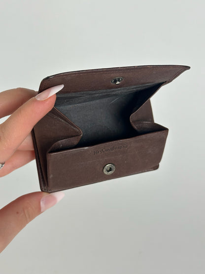 Vintage Yves Saint Laurent Leather Card Holder Brown