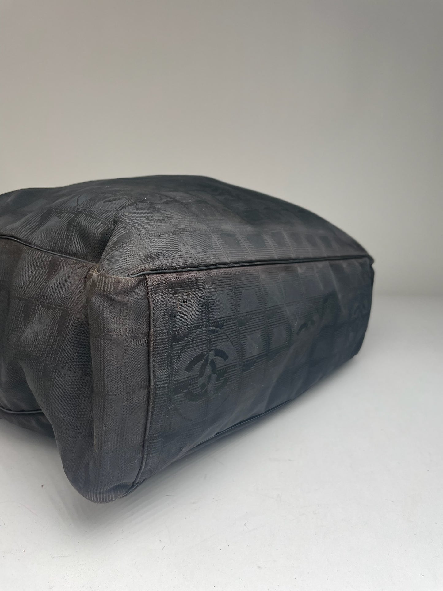 Vintage Chanel Monogram Canvas Bag Black