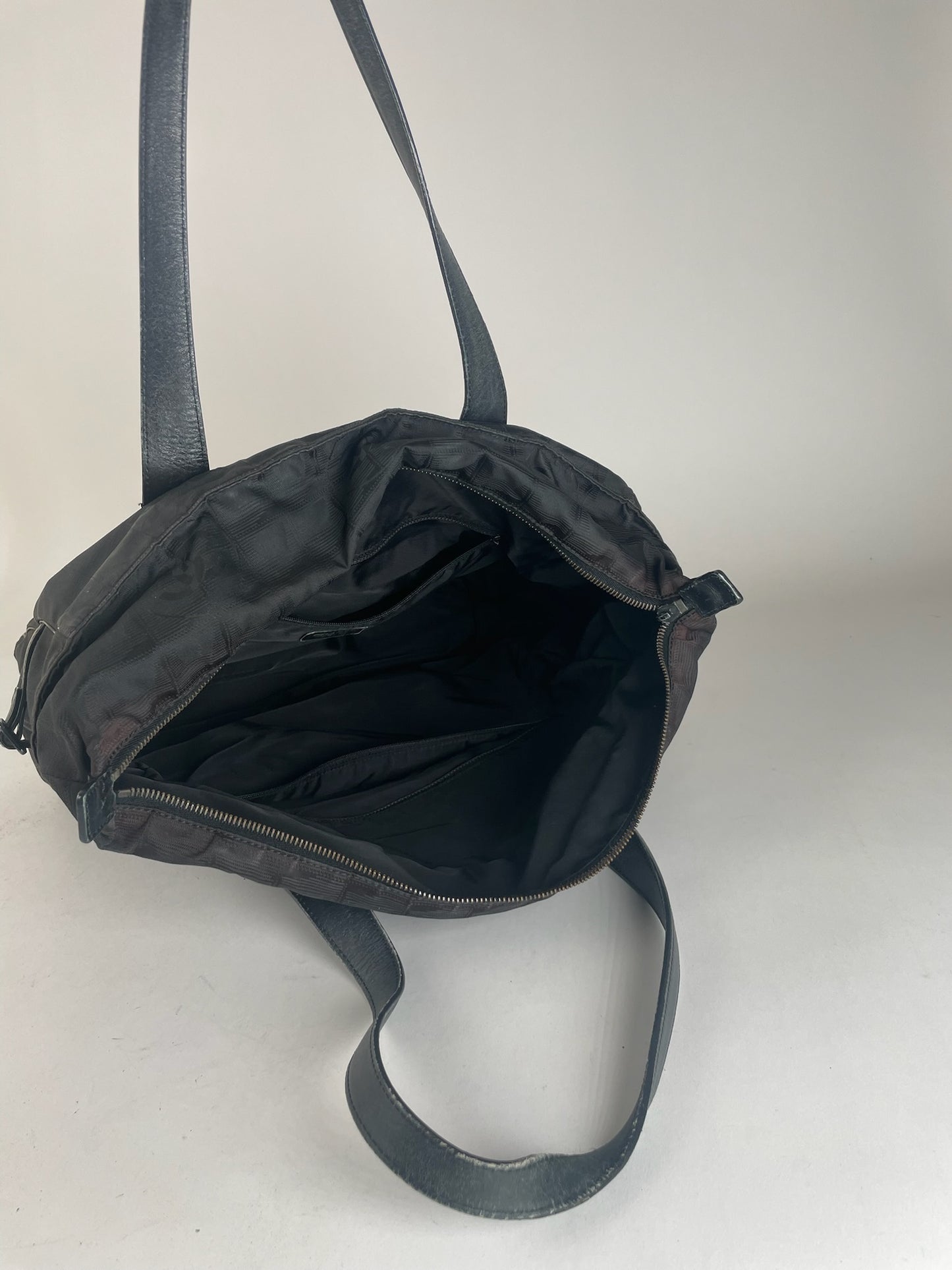 Vintage Chanel Monogram Canvas Bag Black