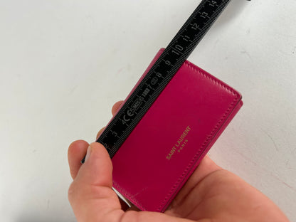 Saint Laurent Paris Smooth Leather Key Case Fuchsia