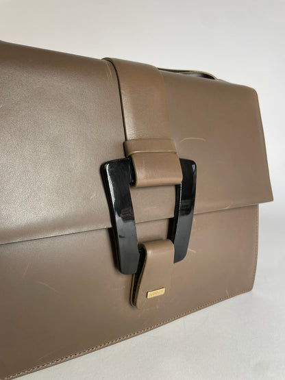 Vintage Gucci Leather Shoulder Bag Brown