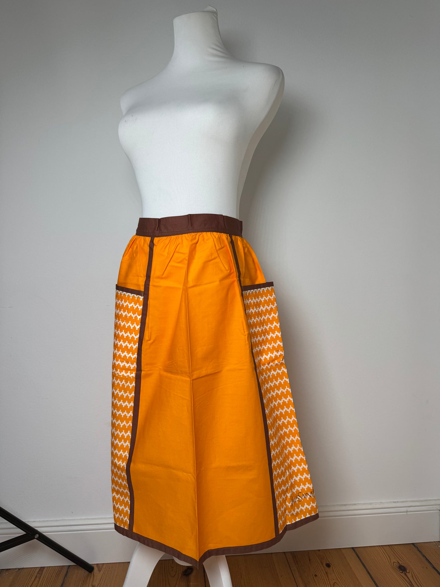 Vintage Yves Saint Laurent Skirt Black Yellow