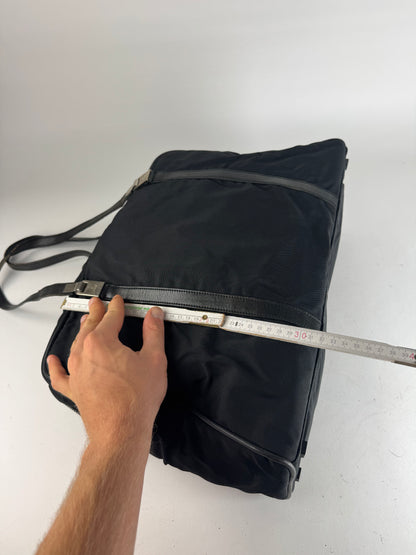 Vintage Gucci Polyester Leather Duffel Bag / Weekender Black