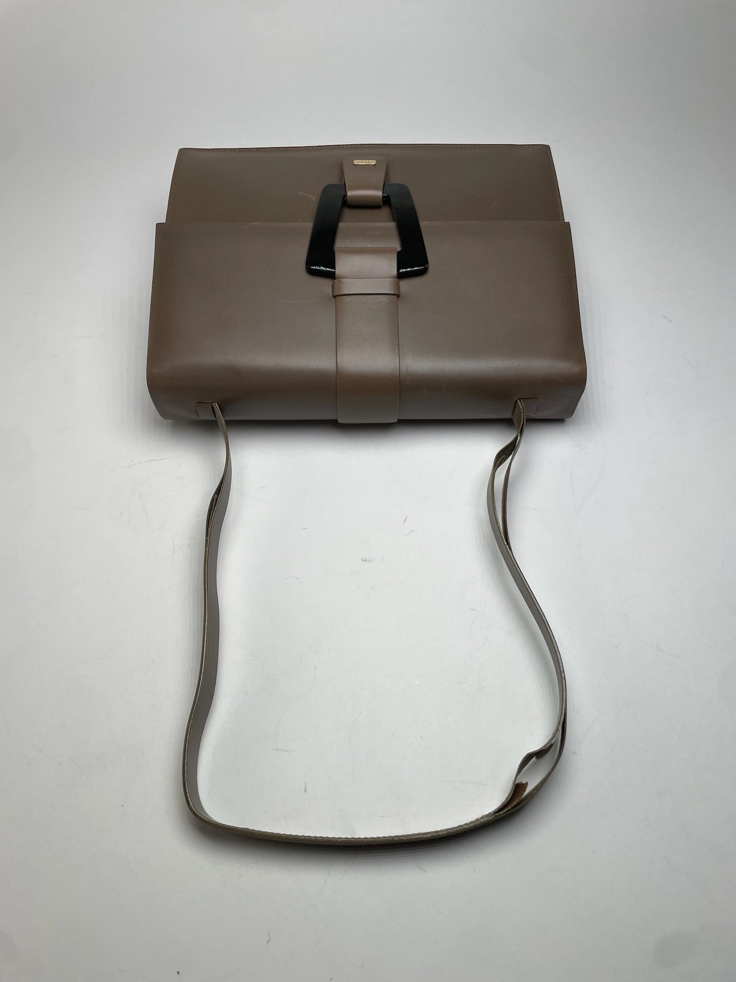 Vintage Gucci Leather Shoulder Bag Brown
