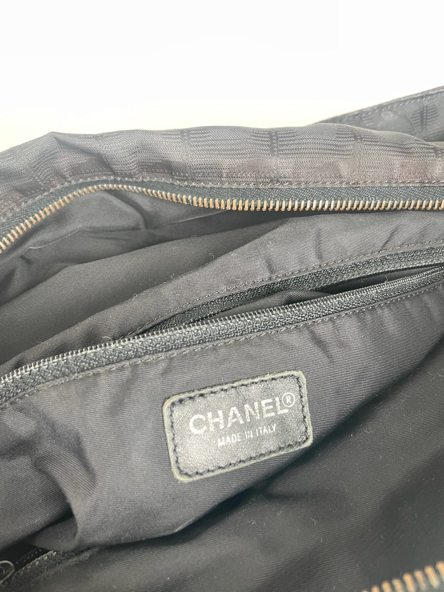 Vintage Chanel Monogram Canvas Bag Black