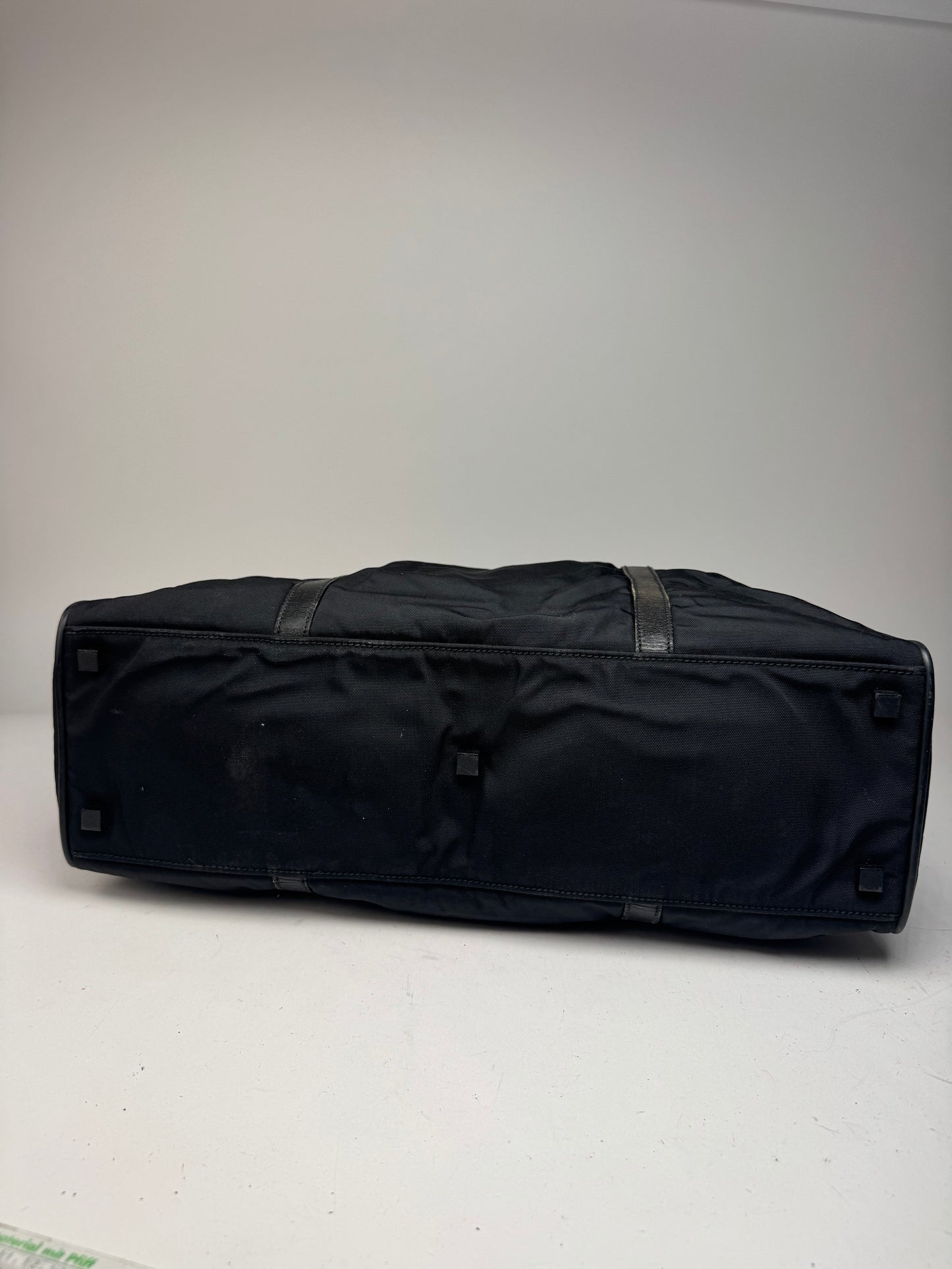 Vintage Gucci Polyester Leather Duffel Bag / Weekender Black