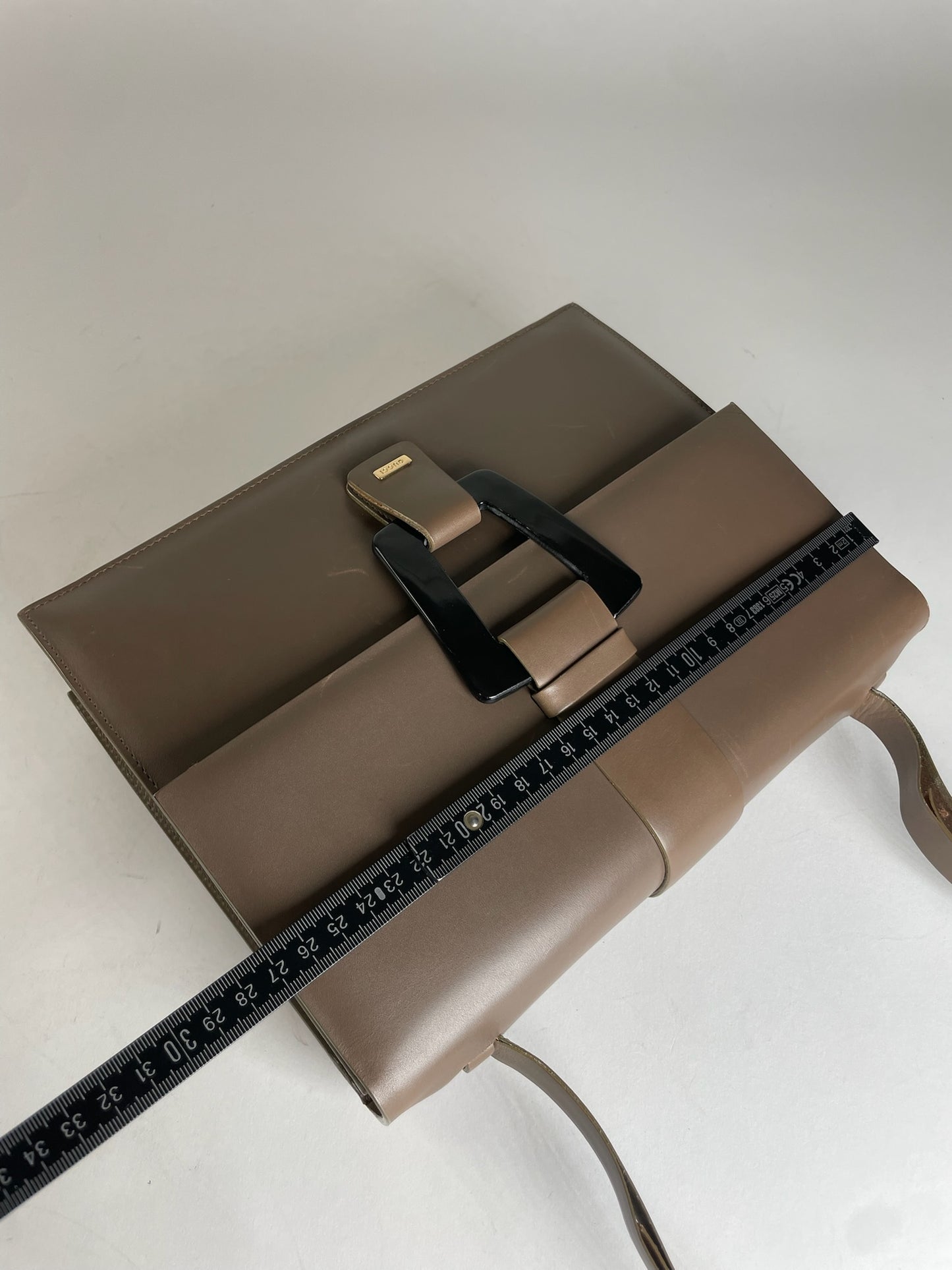 Vintage Gucci Leather Shoulder Bag Brown