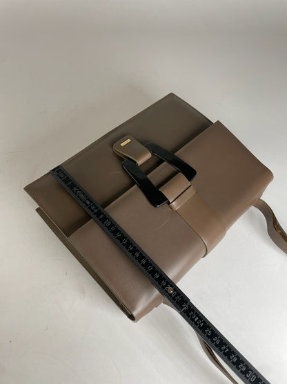 Vintage Gucci Leather Shoulder Bag Brown