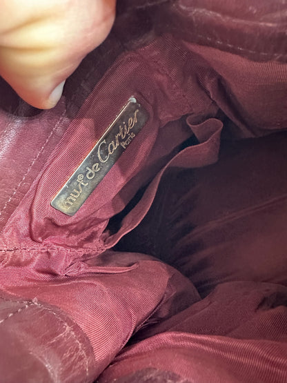 Vintage Cartier Must de Cartier Sac Seau Leather Crossbody Bucket Bag Bordeaux