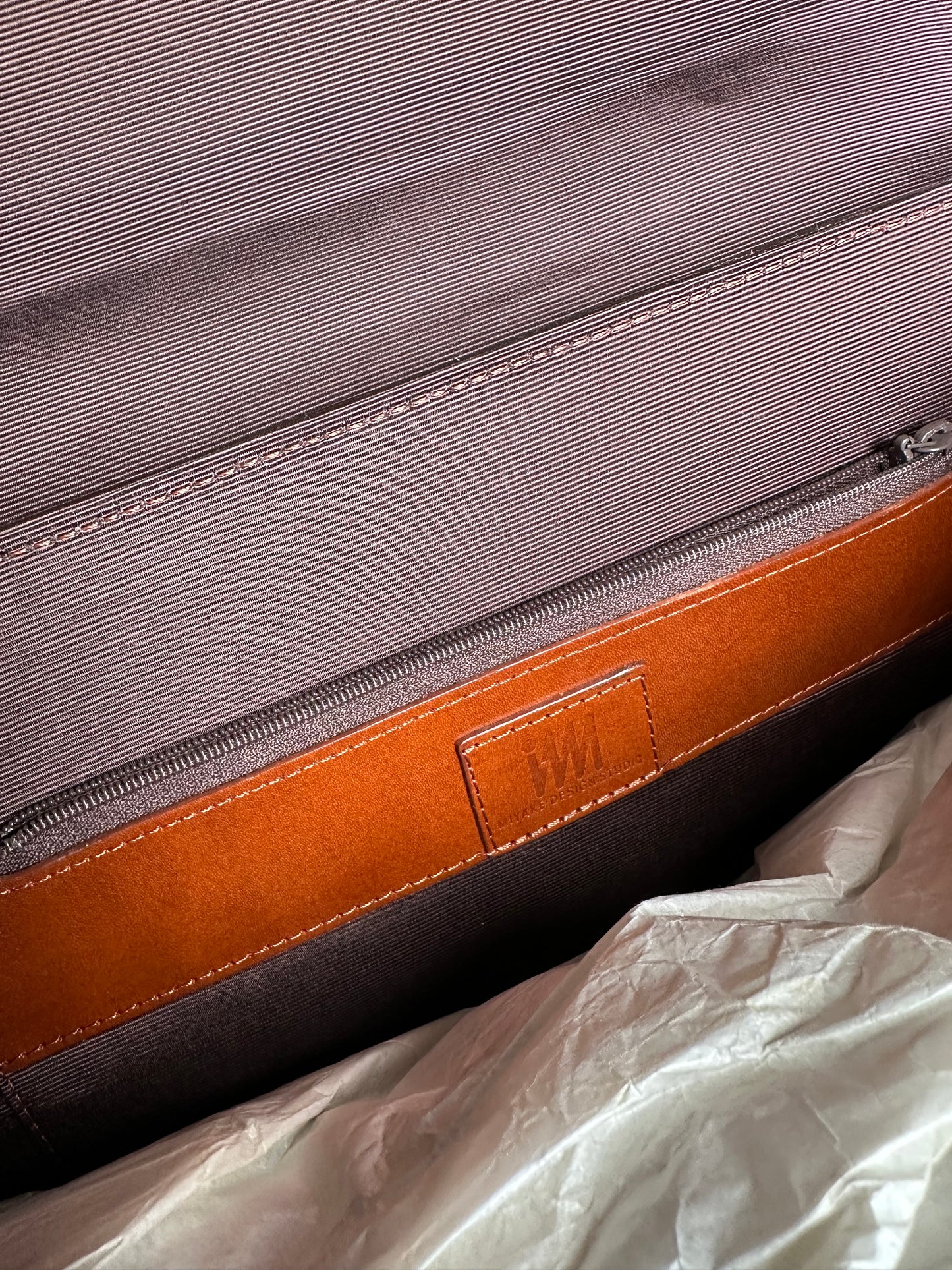Vintage Issey Miyake Leather Shoulder Bag Chestnut Brown