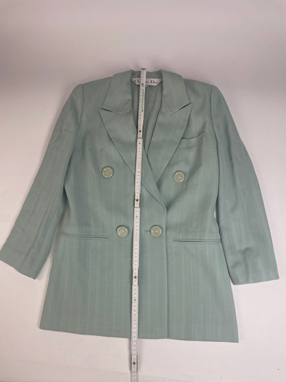 Vintage Dior wool Blazer / Trench turquoise M