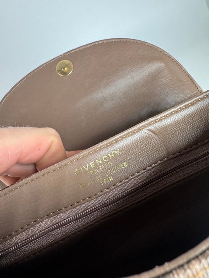 Vintage Givenchy Leather Shoulder in Bag Brown