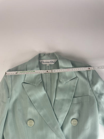 Vintage Dior wool Blazer / Trench turquoise M