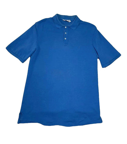 Vintage YSL Men's Cotton Polo Shirt Bright Blue L