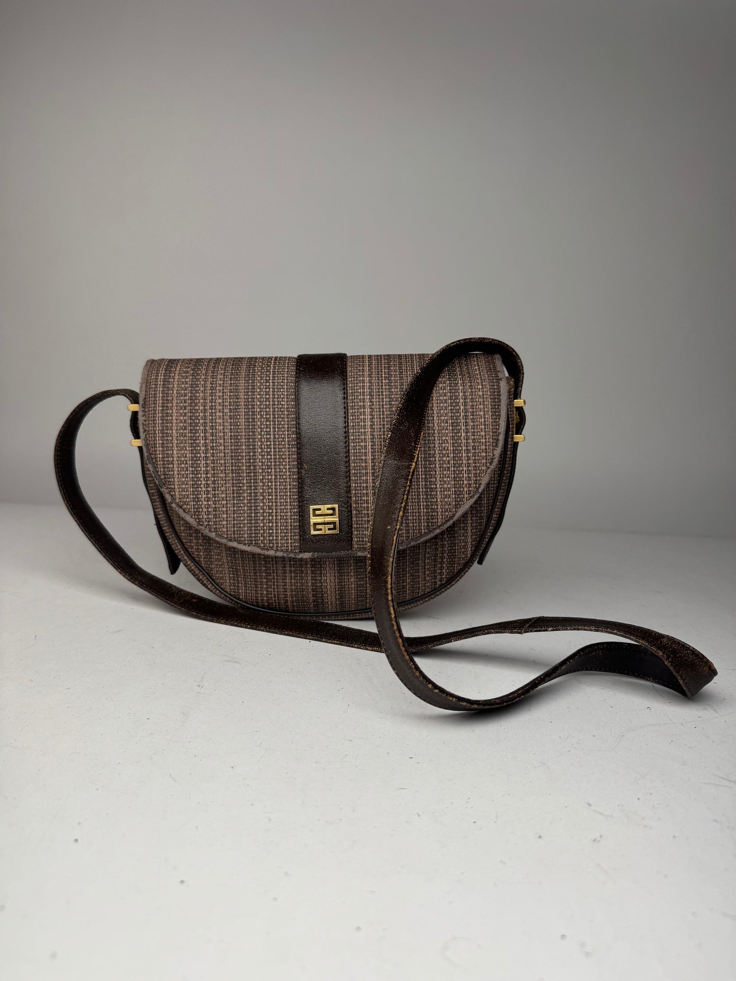 Vintage Givenchy Leather Shoulder in Bag Brown
