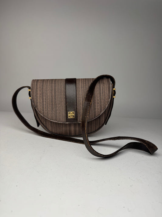 Vintage Givenchy Leather Shoulder in Bag Brown