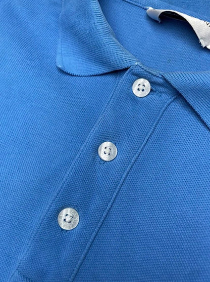 Vintage YSL Men's Cotton Polo Shirt Bright Blue L