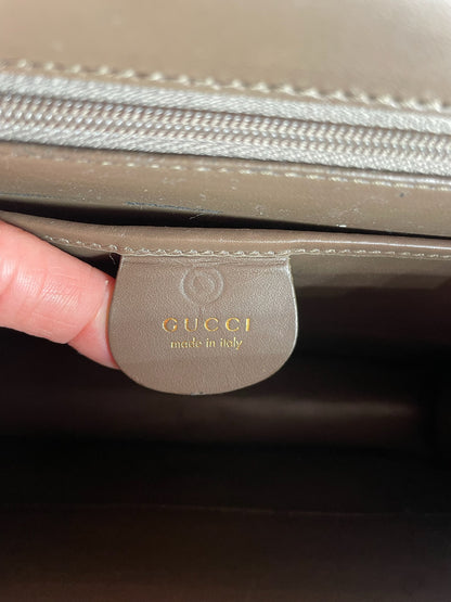 Vintage Gucci Leather Shoulder Bag Brown