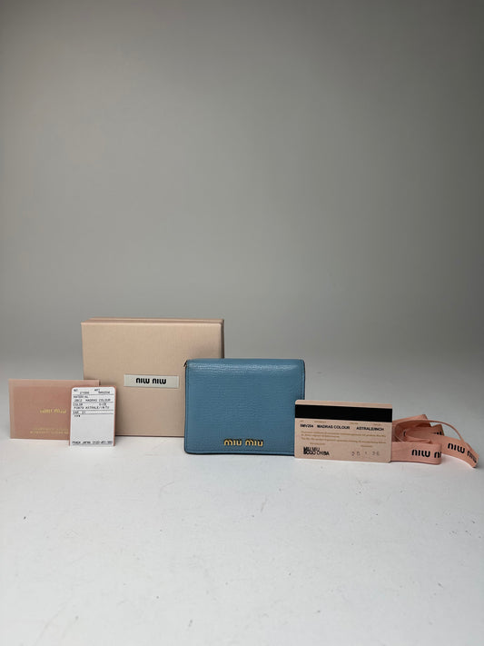 Vintage Miu Miu Leather Wallet Blue