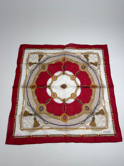 Vintage Celine Cloth Red white golden