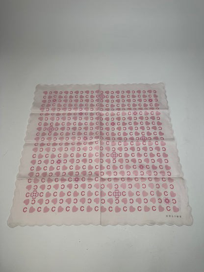 Vintage Celine Monogram Scarf White Pink