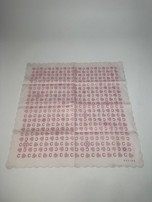 Vintage Celine Monogram Scarf White Pink