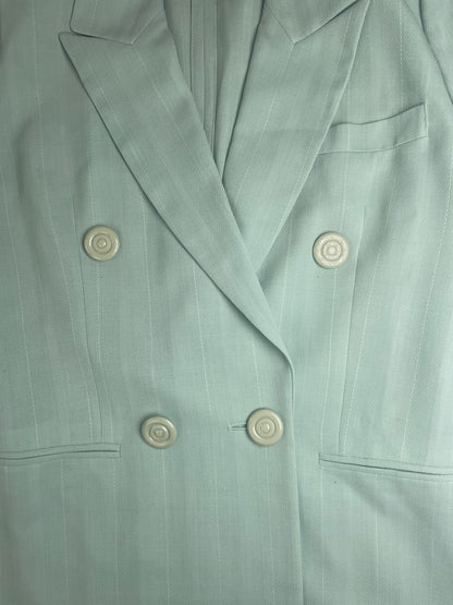 Vintage Dior wool Blazer / Trench turquoise M